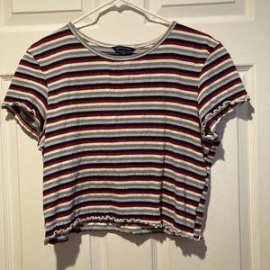 striped american eagle cropped tee
